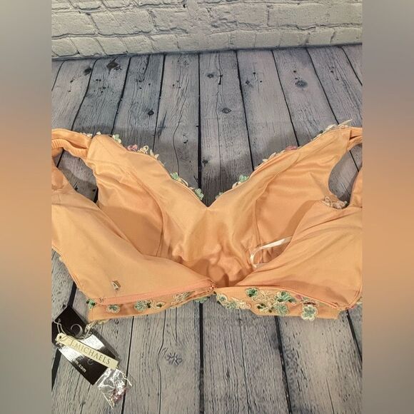 NWT 2 CUTE J Michaels Blush Peach Tulle Two Piece Formal Prom Wedding Dress 16 - Picture 13 of 16